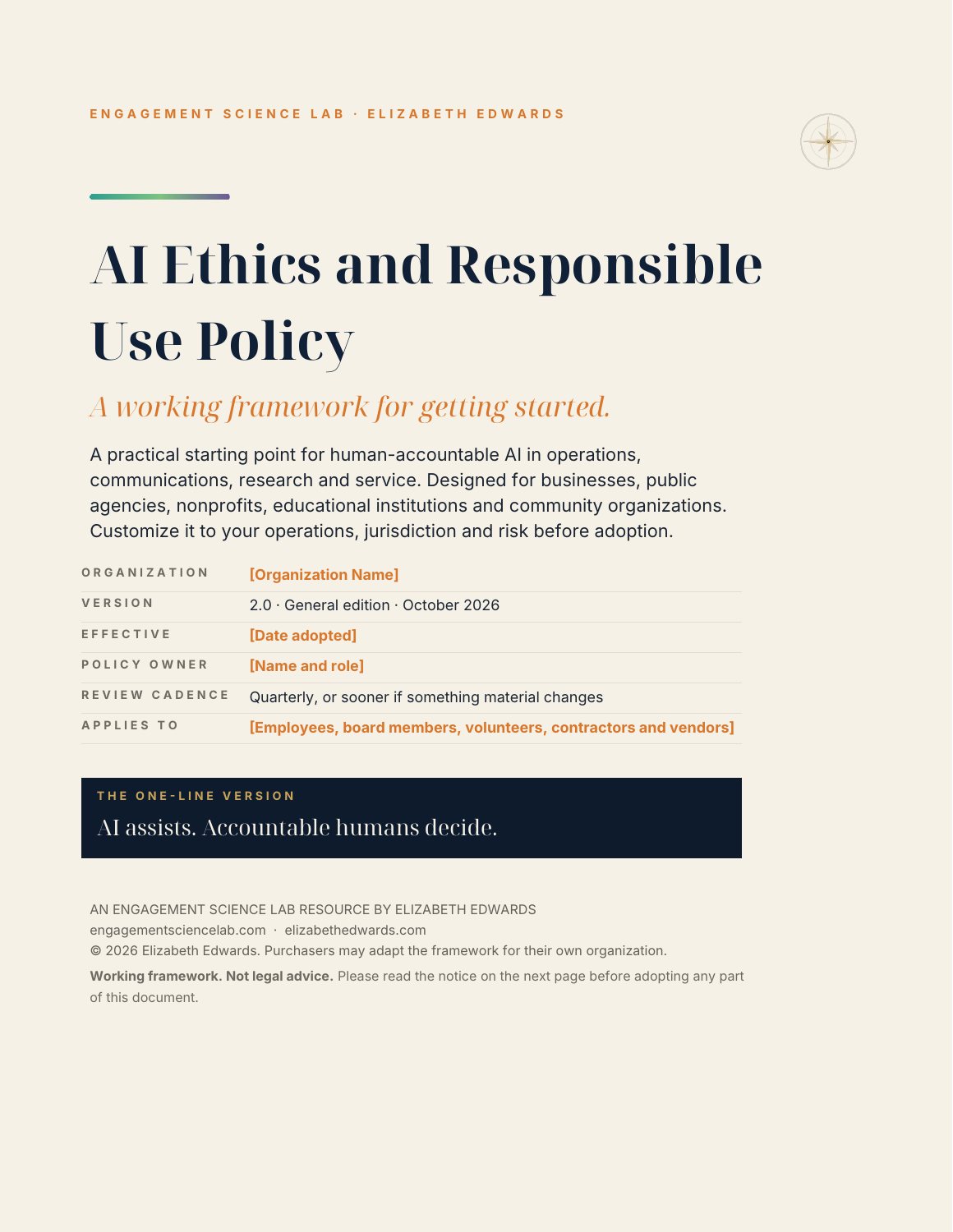 AI Ethics & Responsible Use Policy — current edition cover