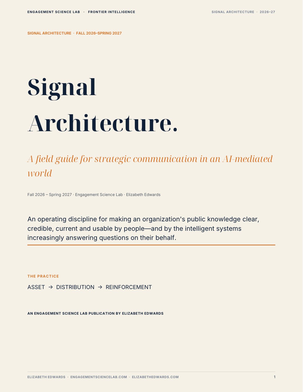 Signal Architecture — current edition cover